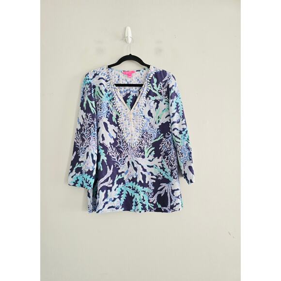 Lilly Pultizer Silk Tropical Top S - Picture 1 of 5